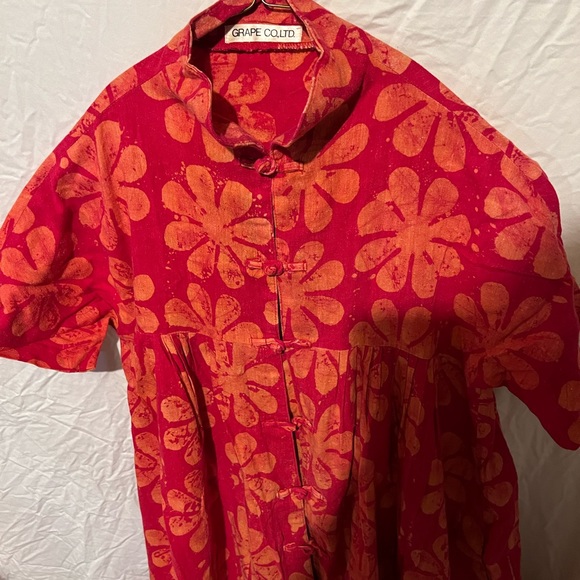 grape co. ltd Dresses Vintage Japanese Print Dress With Buttons